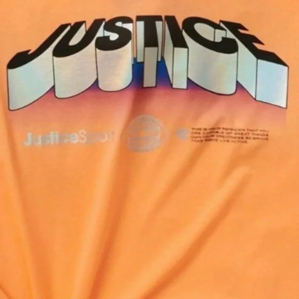 Justice Sport Tie Tee And Removable Bralette 2 Piece Set GIRLS SIZE M 10 NEW